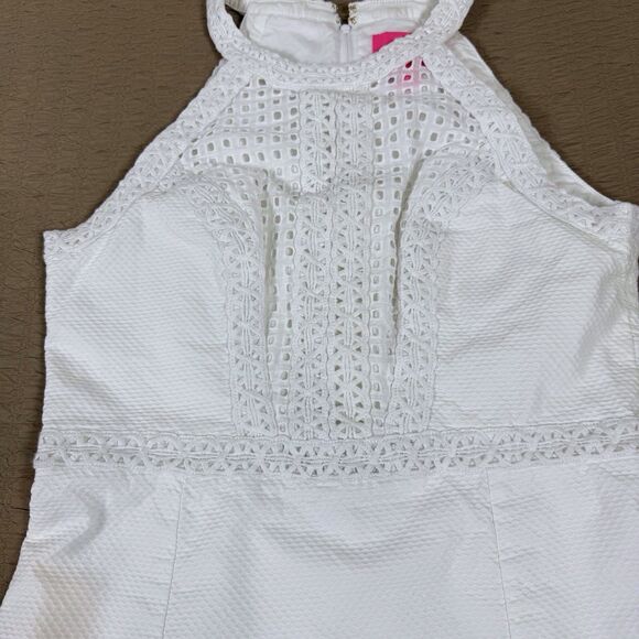 Lilly Pulitzer‎ CHARLIZE Eyelet White Shift Dress Lined Cotton Size 6 - Picture 15 of 15
